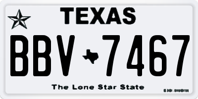 TX license plate BBV7467