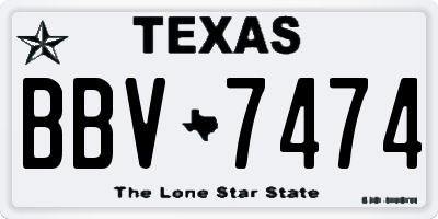 TX license plate BBV7474