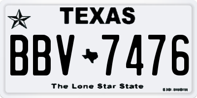 TX license plate BBV7476