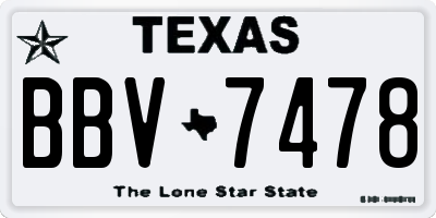 TX license plate BBV7478