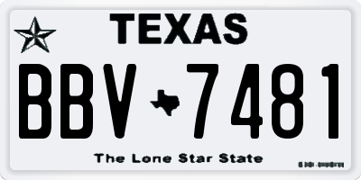 TX license plate BBV7481