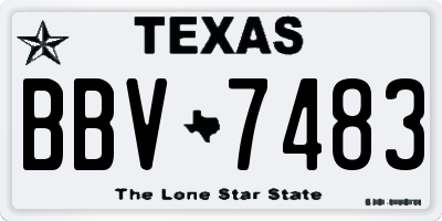 TX license plate BBV7483