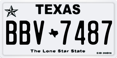 TX license plate BBV7487