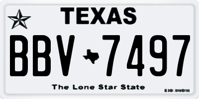 TX license plate BBV7497