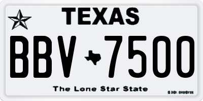 TX license plate BBV7500