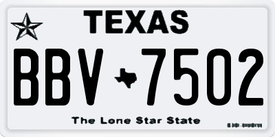 TX license plate BBV7502