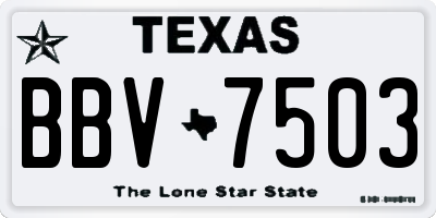 TX license plate BBV7503