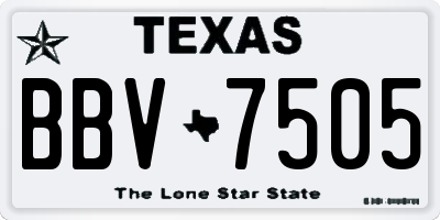 TX license plate BBV7505