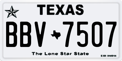 TX license plate BBV7507