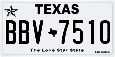 TX license plate BBV7510