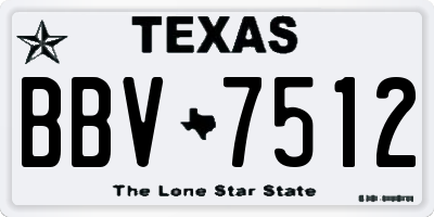 TX license plate BBV7512