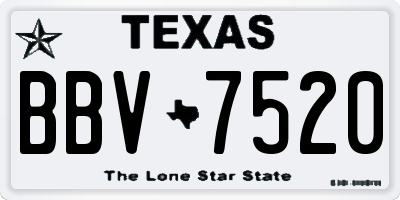 TX license plate BBV7520