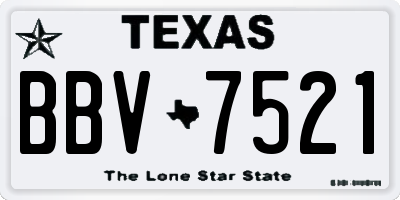 TX license plate BBV7521