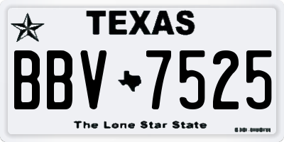TX license plate BBV7525