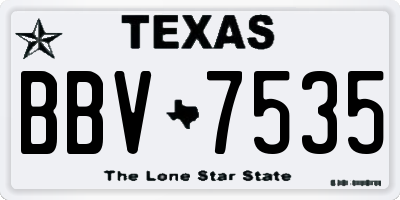 TX license plate BBV7535