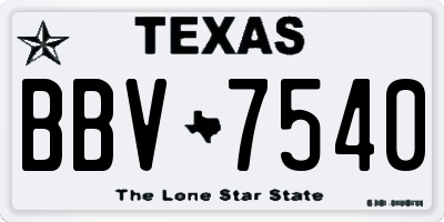 TX license plate BBV7540