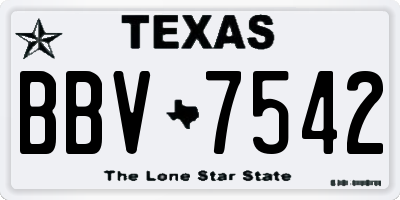 TX license plate BBV7542