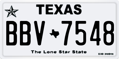 TX license plate BBV7548
