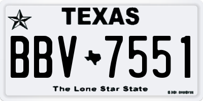 TX license plate BBV7551
