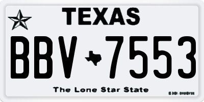 TX license plate BBV7553