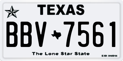 TX license plate BBV7561