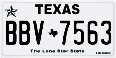 TX license plate BBV7563