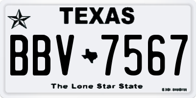 TX license plate BBV7567