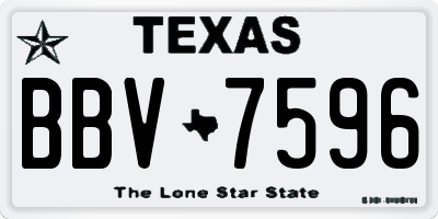 TX license plate BBV7596