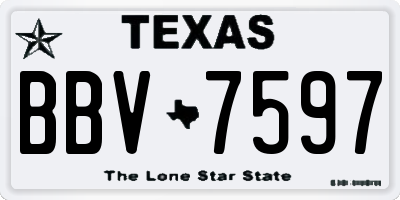 TX license plate BBV7597