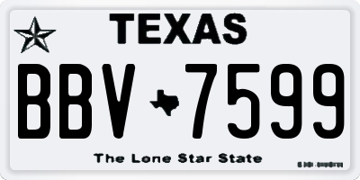 TX license plate BBV7599