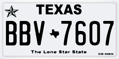 TX license plate BBV7607