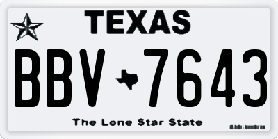 TX license plate BBV7643