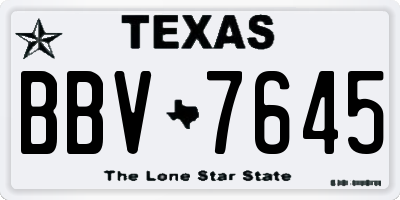 TX license plate BBV7645
