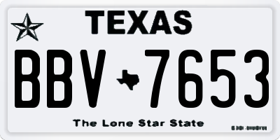 TX license plate BBV7653