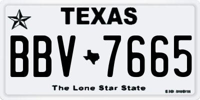 TX license plate BBV7665