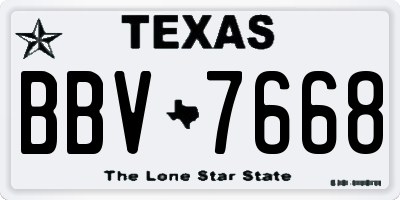 TX license plate BBV7668