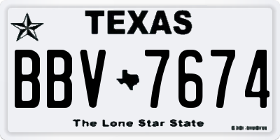 TX license plate BBV7674