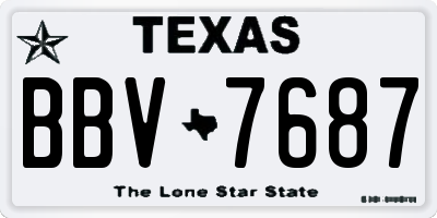 TX license plate BBV7687