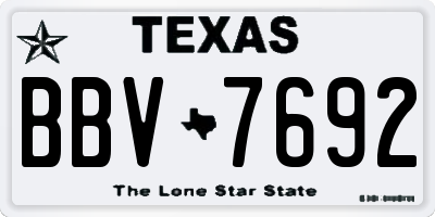 TX license plate BBV7692