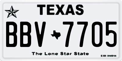 TX license plate BBV7705