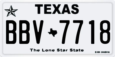 TX license plate BBV7718