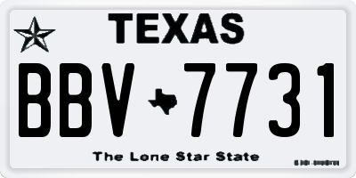 TX license plate BBV7731
