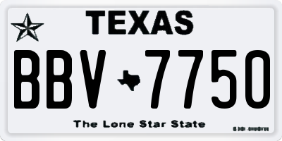 TX license plate BBV7750