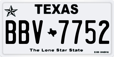 TX license plate BBV7752