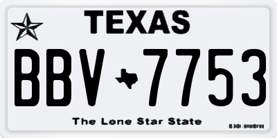 TX license plate BBV7753