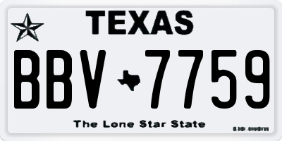 TX license plate BBV7759