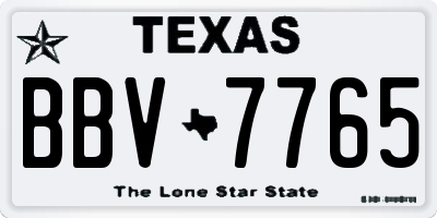 TX license plate BBV7765