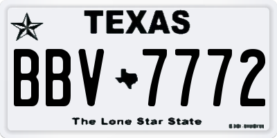 TX license plate BBV7772