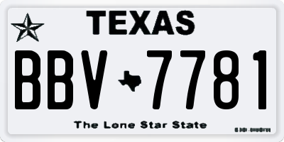 TX license plate BBV7781