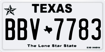 TX license plate BBV7783